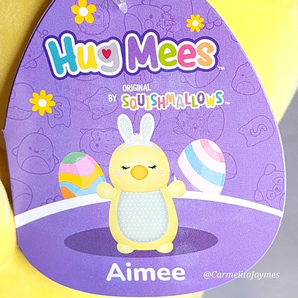 🐣 AIMEE 🐥 Chick w Floral Belly & Bunny Ears HugMee Easter 2024 Squishmallow - Picture 2 of 7